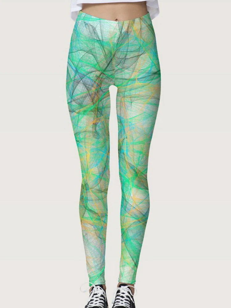 High-Waisted Digital Print Leggings for Women - Sexy Sports Tights for Gym and Yoga Workouts