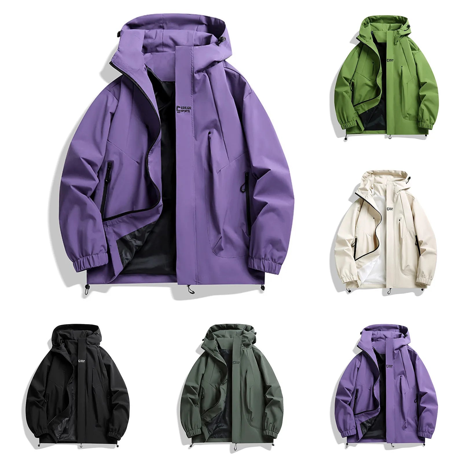 Men's Lightweight Windproof Hooded Jacket - Trendy Casual Outerwear for Big and Tall Sizes