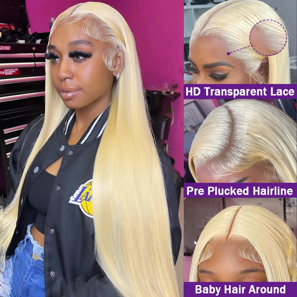 Luxury 613 HD Lace Front Straight Blonde Wig - Stylish Human Hair Wigs on Sale for Women