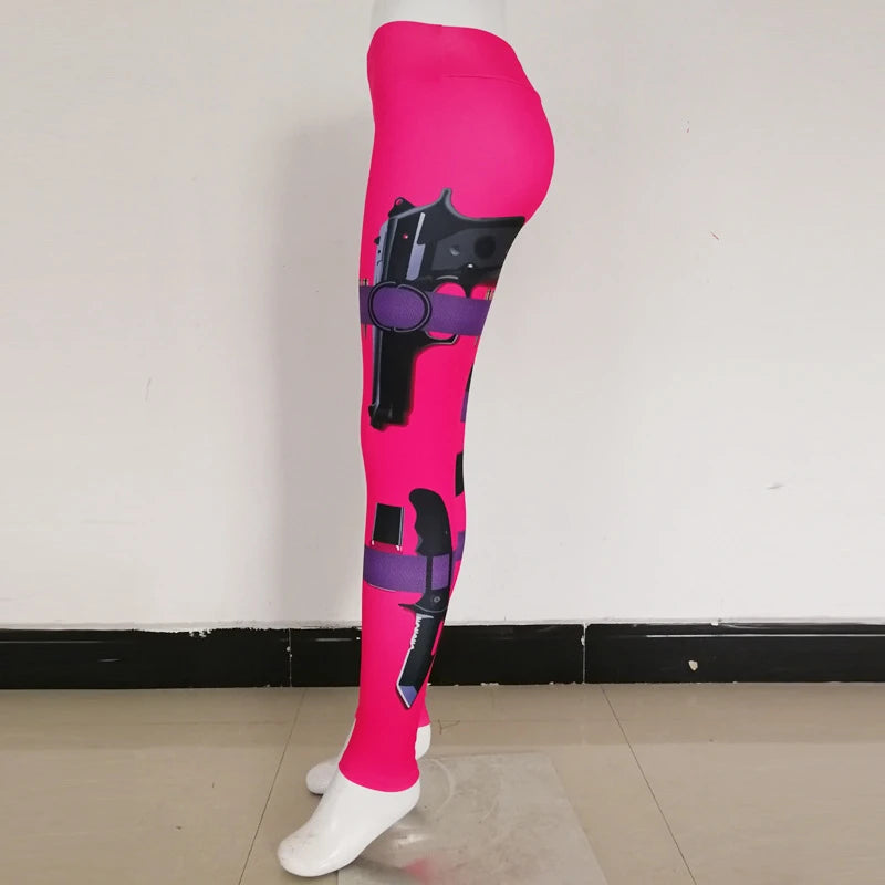 High-Waisted Scrunch Butt Leggings for Women - Stylish Fitness Yoga Pants with Trendy Prints