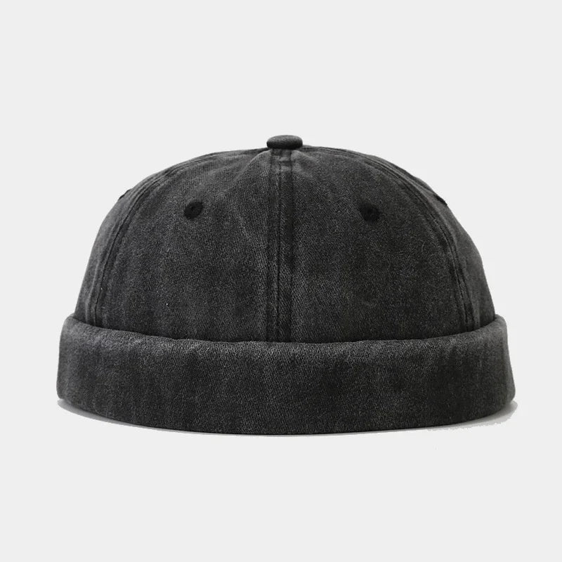 Unisex Four Seasons Cotton Docker Beanie Cap - Stylish Brimless Hat for Men and Women