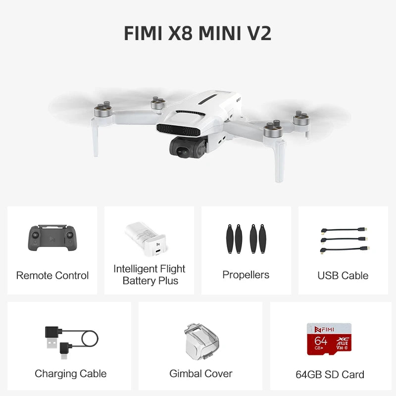 FIMI X8 MINI V2 Drone - 9km GPS Quadcopter with 4K Camera & Advanced Features for Aerial Photography 2023