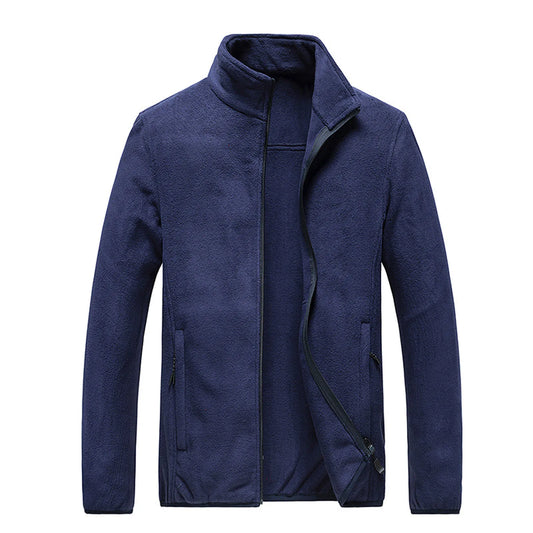 Men's Versatile Polar Fleece Jacket with Zip Closure - Lightweight Warmth for Fall and Winter