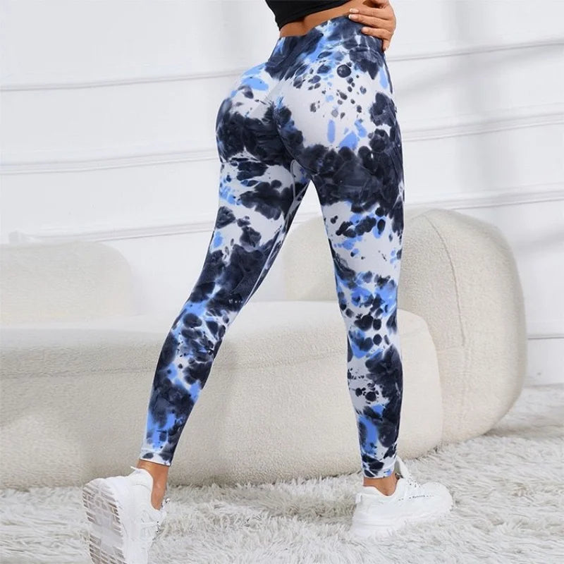 Women's High Waist 3D Printed Seamless Yoga Leggings - Push Up Booty Workout Pants for Fitness and Gym