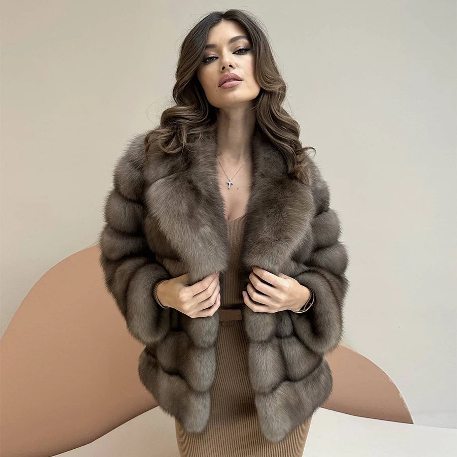 Fur Coat Women Real Fox Fur Coat Women Luxury Winter 2024 Short Coat For Women Best Selling Fox Fur Jackets