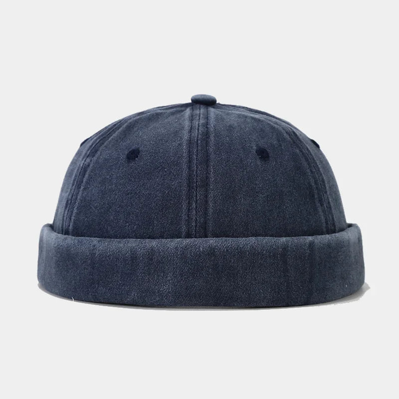 Unisex Four Seasons Cotton Docker Beanie Cap - Stylish Brimless Hat for Men and Women