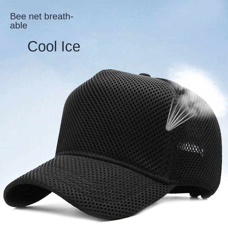 Plus Size Summer Trucker Cap for Men and Women - Breathable Adjustable Mesh Baseball Hat for Outdoor Sports