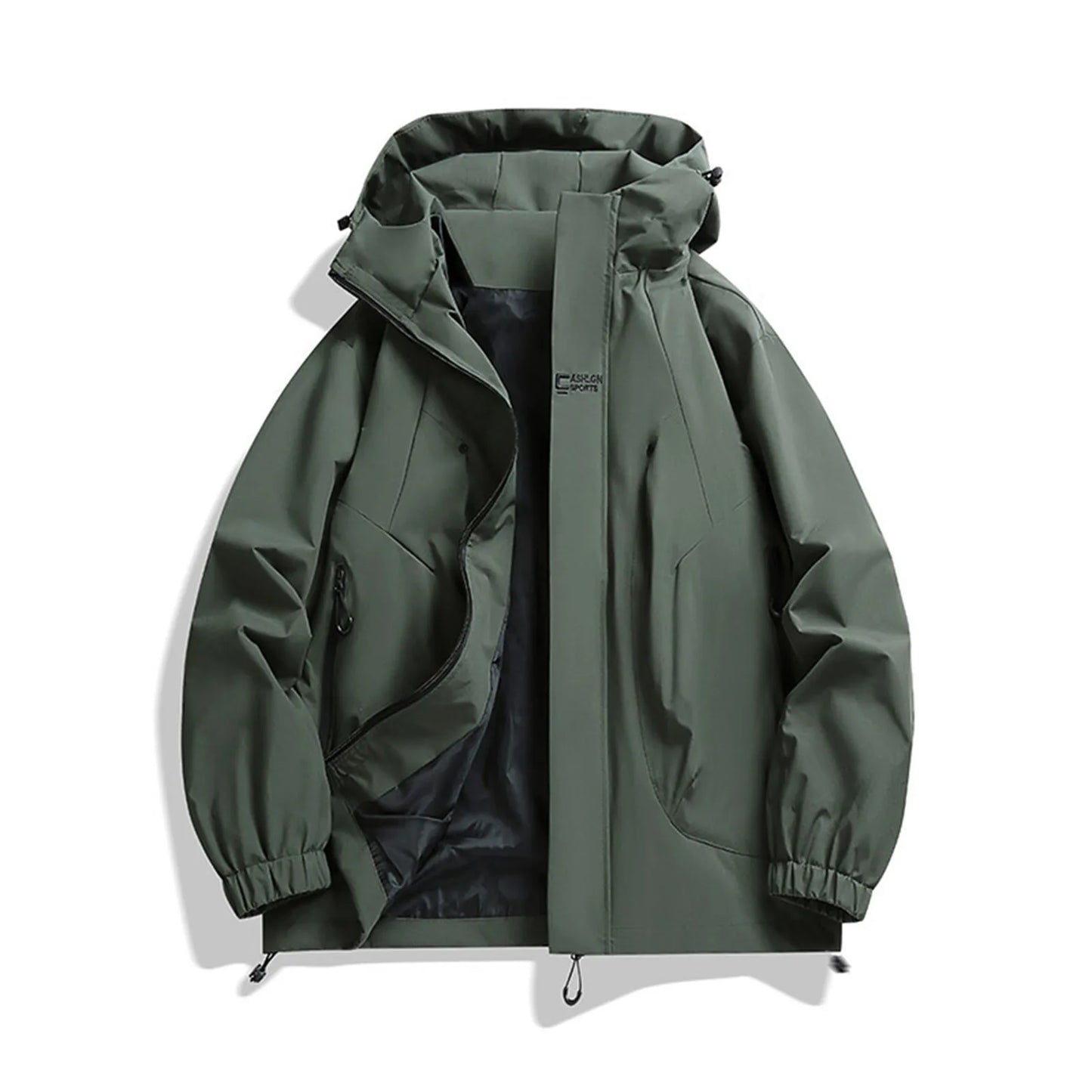 Men's Lightweight Windproof Hooded Jacket - Trendy Casual Outerwear for Big and Tall Sizes