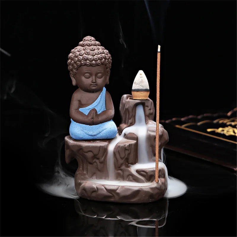 The Little Monk Censer - Creative Home Decor Small Buddha Incense Holder, Backflow Incense Burner for Use in Home and Teahouse