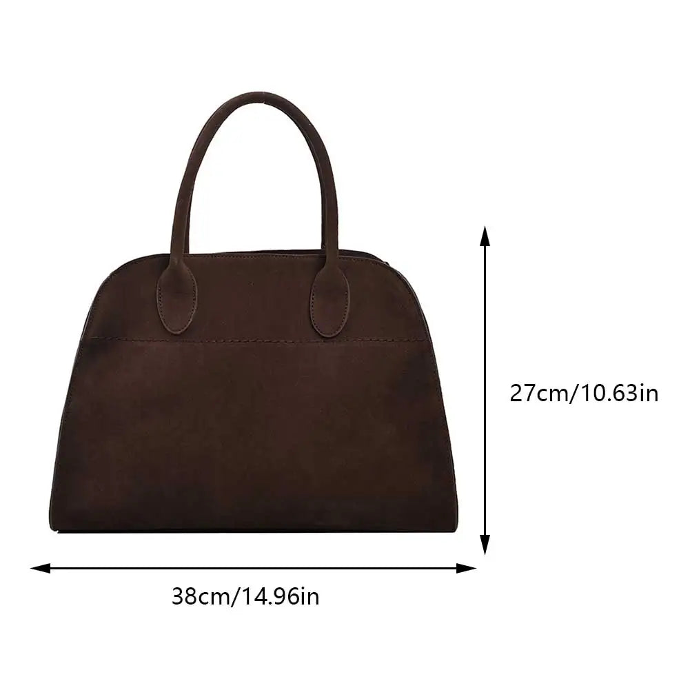 Chic Suede Tote Bag for Women - Stylish Shoulder and Crossbody Handbag, Trendy Fashion Designer Satchel