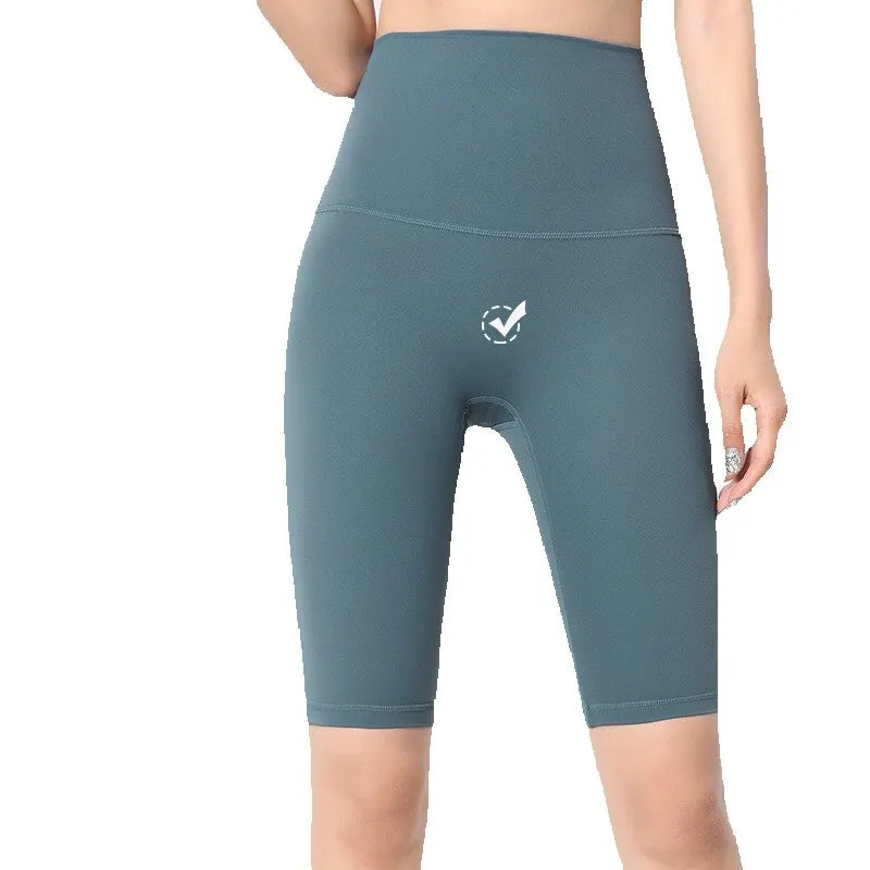 Women's High-Waisted Five Point Leggings – Sculpting Cycling & Yoga Shorts for Fitness and Running