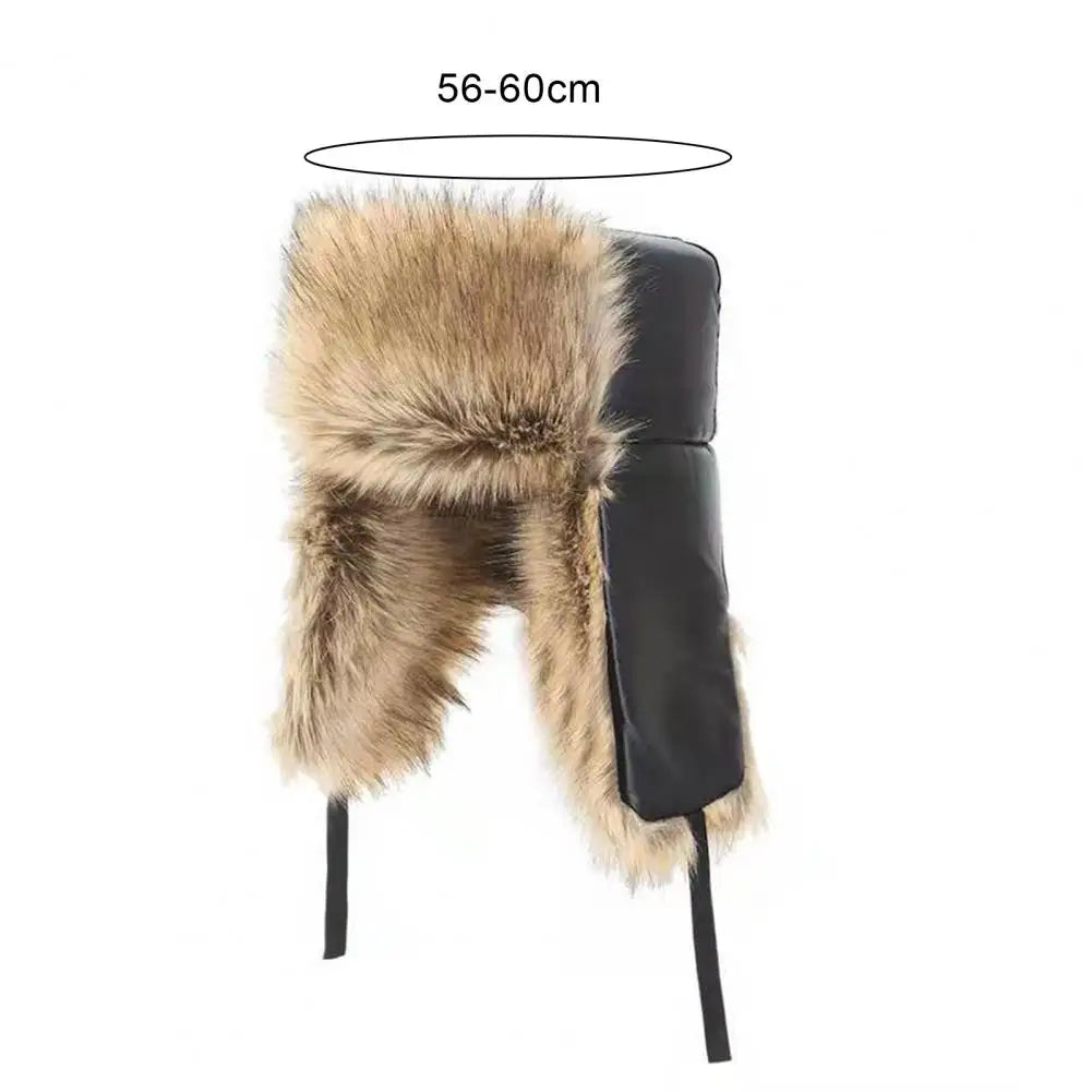 Unisex Faux Fur Ushanka Trooper Hat for Winter Outdoor Activities - Warm Earmuff Cossack Cap