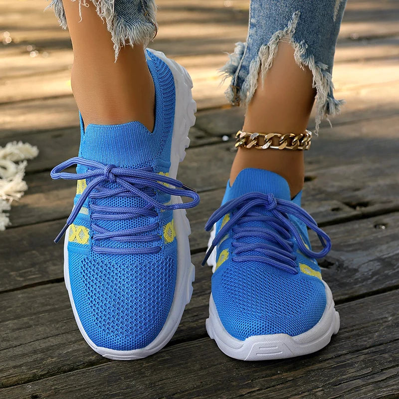 Vibrant Multi-Color Lace-Up Women's Thick Platform Sneakers for Ultimate Comfort and Style