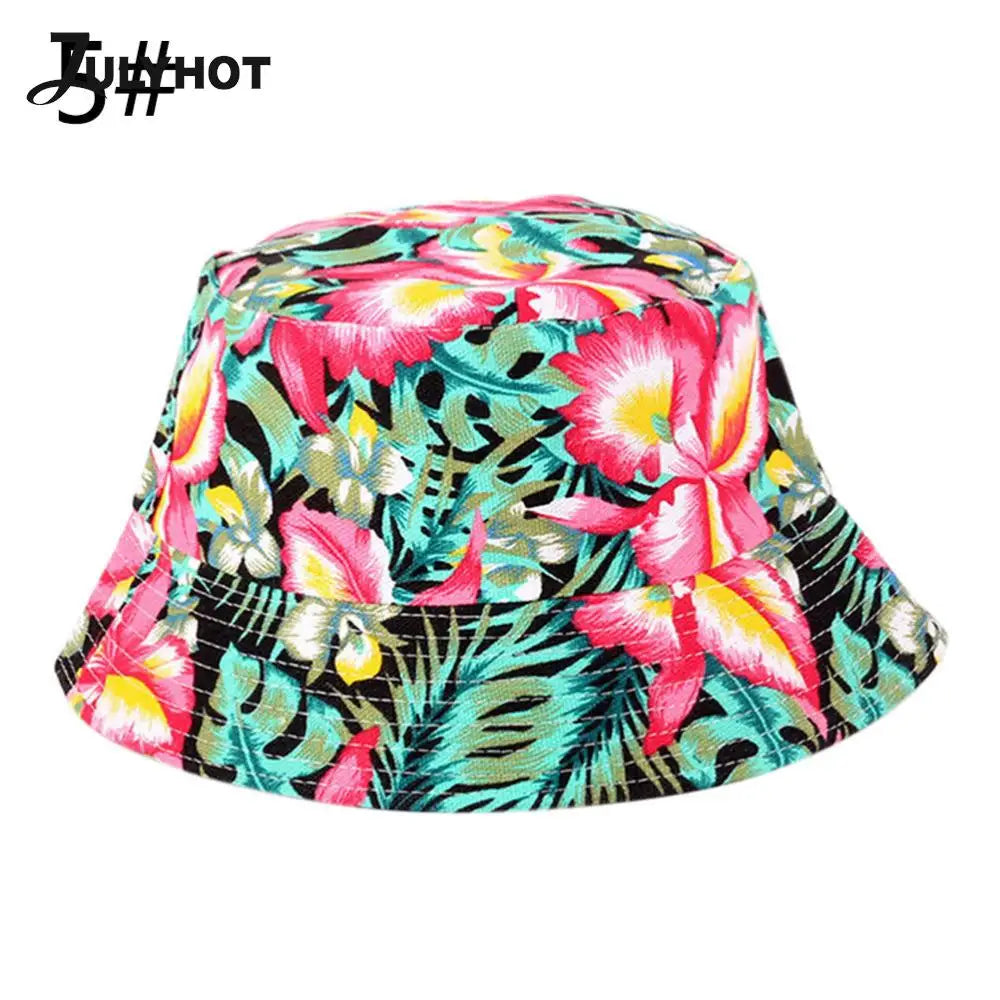 Floral Bucket Sun Hat for Summer Fun - Stylish Beach and Outdoor Cap with Sun Protection for Men and Women