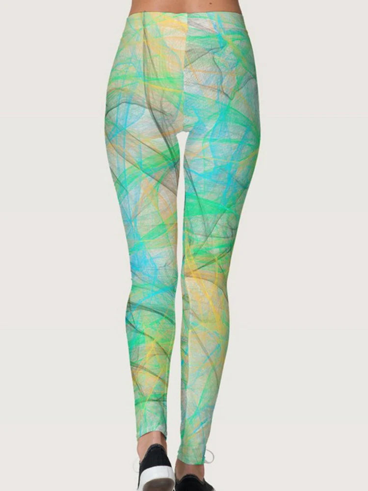 High-Waisted Digital Print Leggings for Women - Sexy Sports Tights for Gym and Yoga Workouts