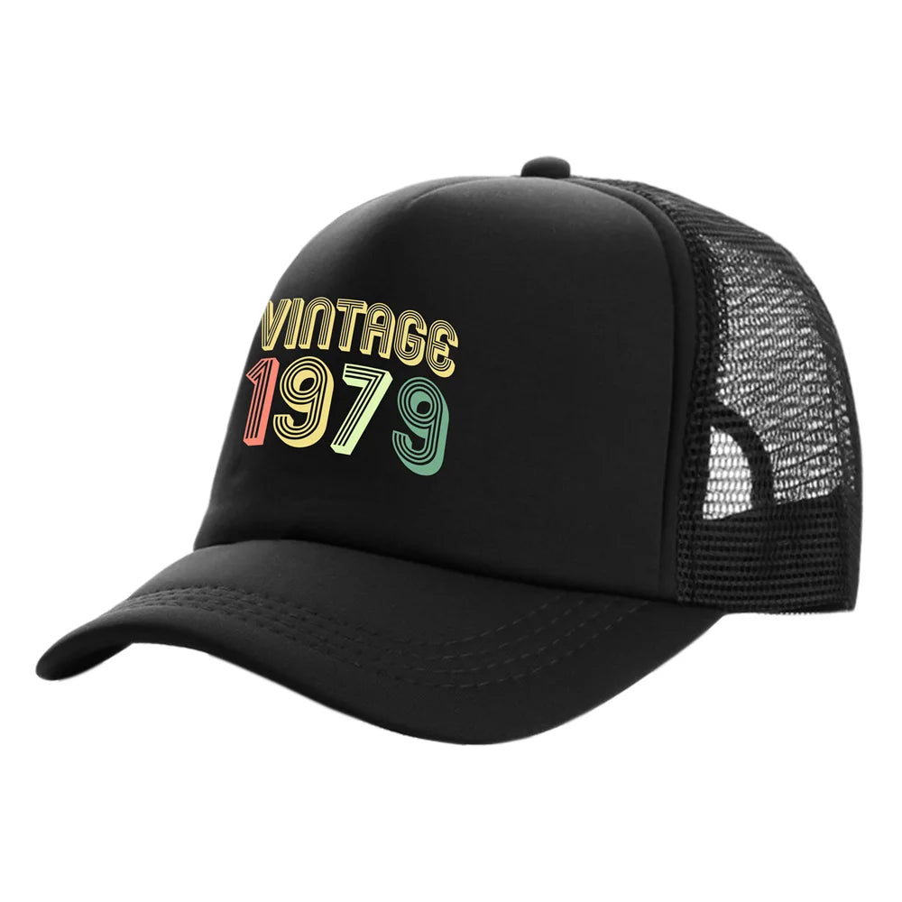 Born In 1973 Trucker Caps Men Funny Vintage 1970-1979 Hat Baseball Cap Cool Summer Unisex Mesh Net Caps Birthday Gift