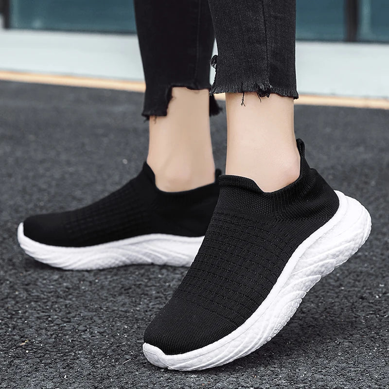 Elegant Women's Lightweight Slip-On Sneakers for Walking and Running