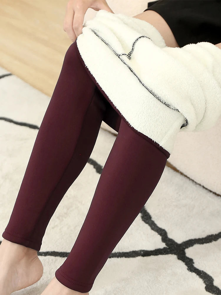 High-Waisted Fleece-Lined Winter Leggings for Women - Thick, Cozy, and Cold-Resistant