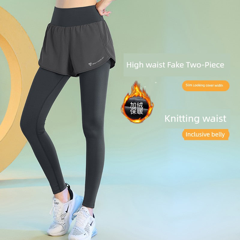 Fleece-Lined High Waist Yoga Leggings with Hip Lift Effect