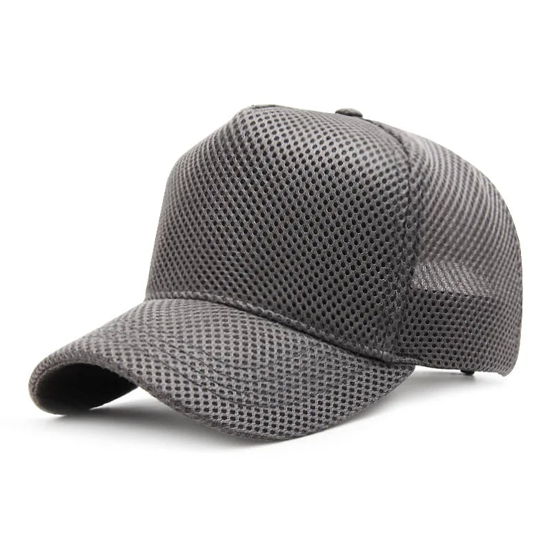 Plus Size Summer Trucker Cap for Men and Women - Breathable Adjustable Mesh Baseball Hat for Outdoor Sports