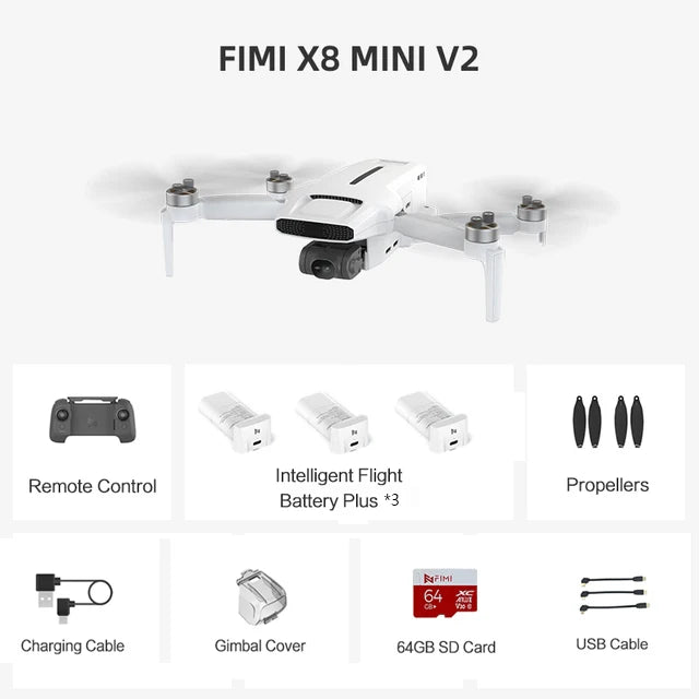 FIMI X8 MINI V2 Drone - 9km GPS Quadcopter with 4K Camera & Advanced Features for Aerial Photography 2023