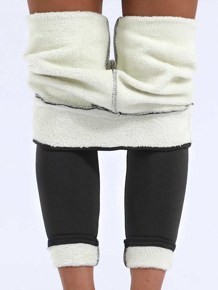 High-Waisted Fleece-Lined Winter Leggings for Women - Thick, Cozy, and Cold-Resistant