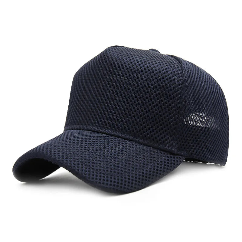 Plus Size Summer Trucker Cap for Men and Women - Breathable Adjustable Mesh Baseball Hat for Outdoor Sports