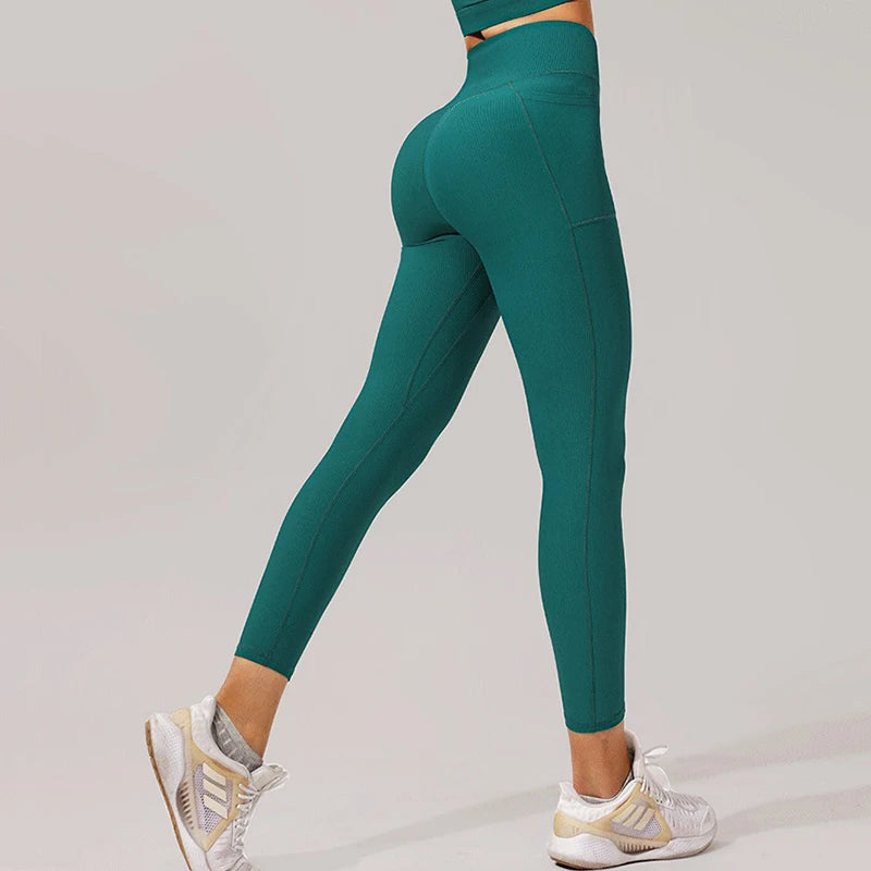 High-Waisted Booty-Lifting Women's Fitness Leggings - Seamless Push Up Stylish Workout Tights