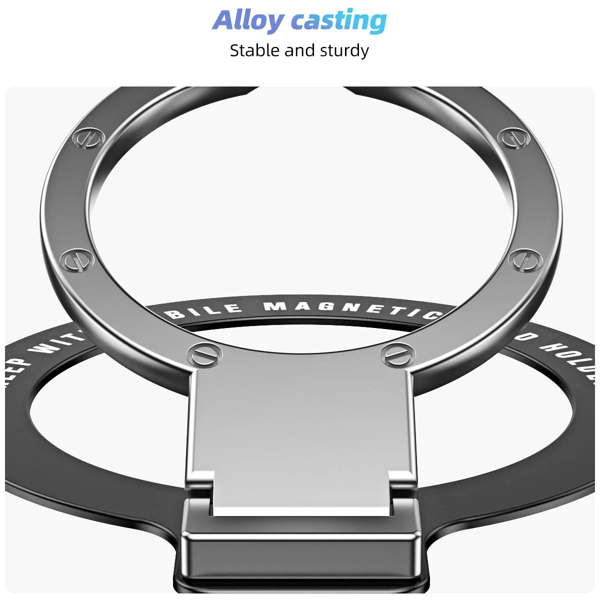 ANMONE MagSafe-Compatible Magnetic Phone Ring Holder for iPhone 12, 13, 14 Series - Removable Grip & Kickstand Accessory