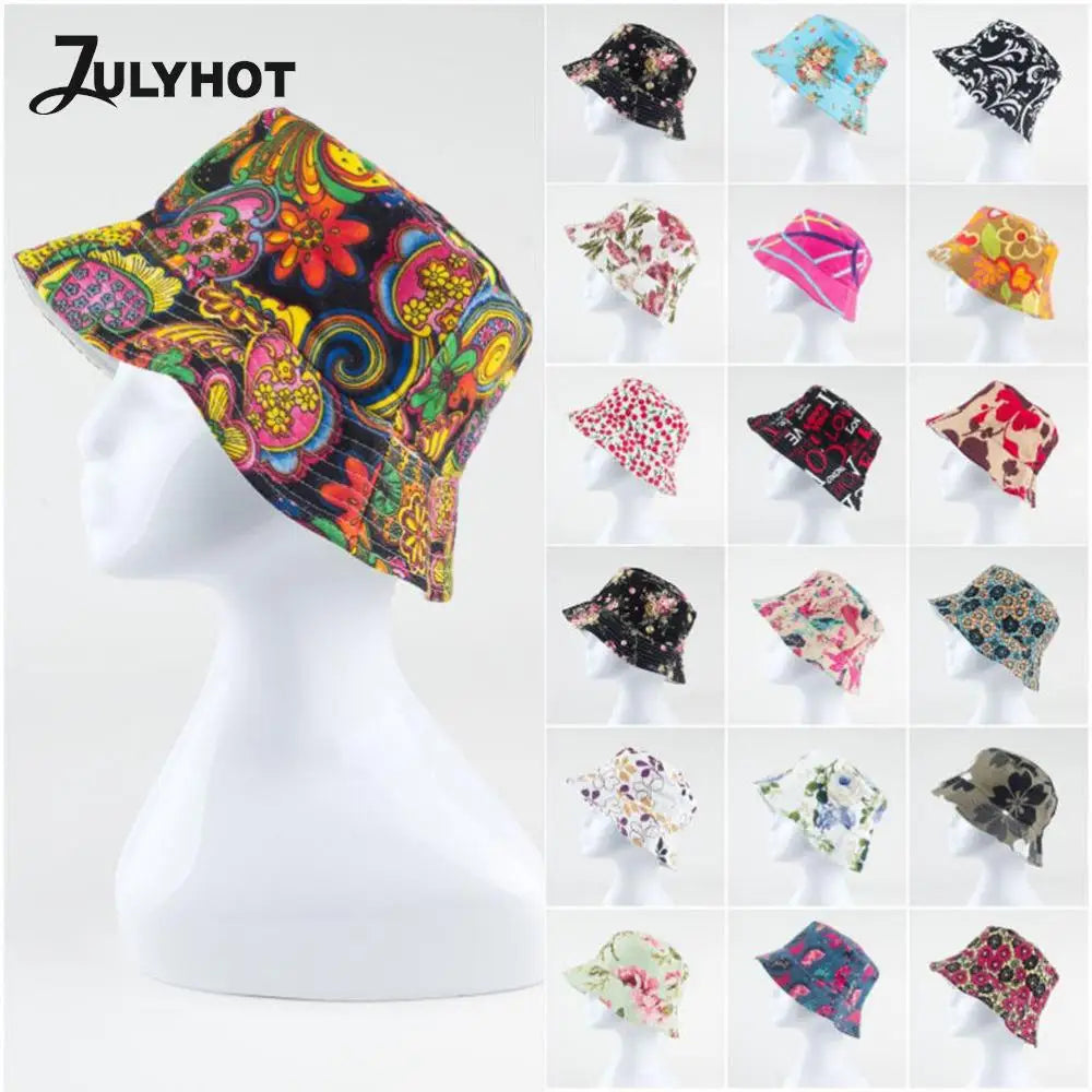 Floral Bucket Sun Hat for Summer Fun - Stylish Beach and Outdoor Cap with Sun Protection for Men and Women