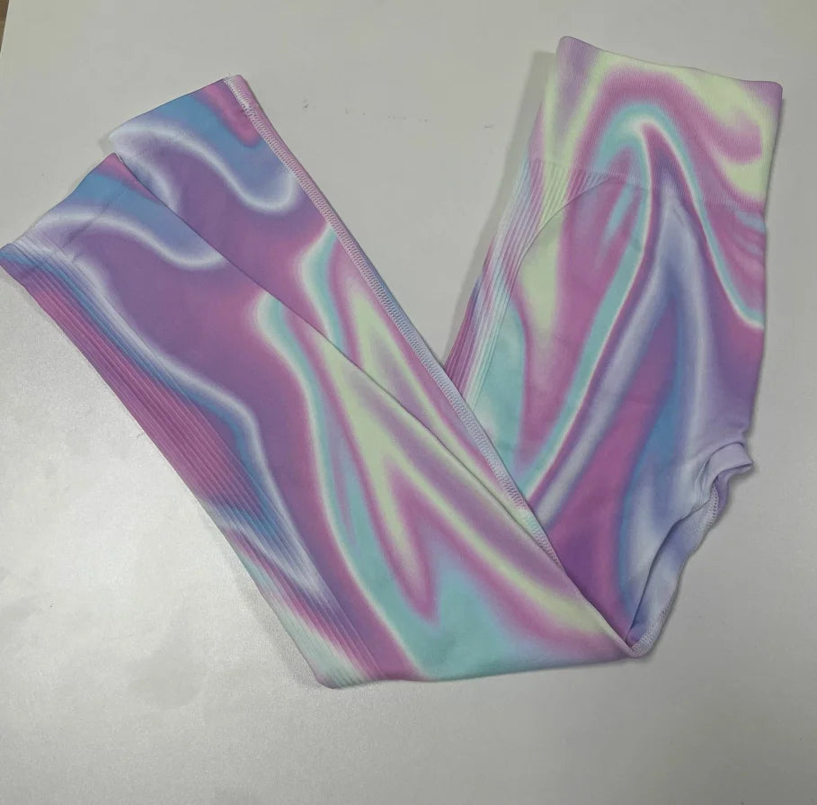 Gradient Tie-Dye Seamless High-Waist Leggings for Women - Butt Lift Yoga & Gym Tights