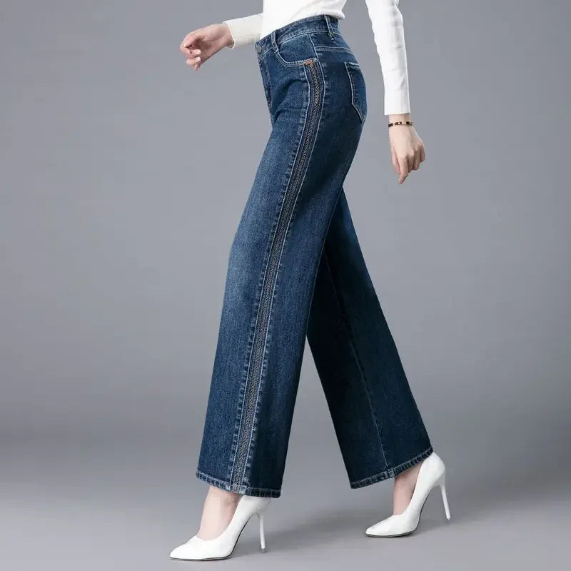 High Waist Stretch Straight Jeans Korean Fashion Streetwear Y2k Jean Women New Trousers Style Women's Clothes 2024 Reviews Many