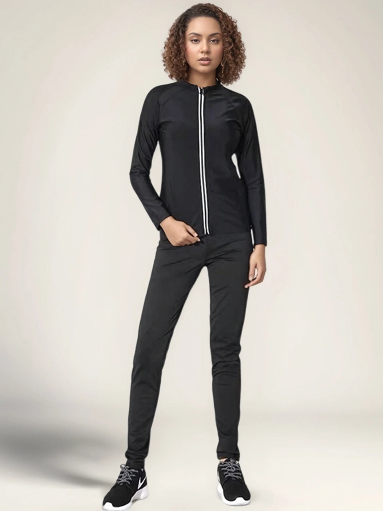 Women’s Performance Sauna Suit Set: Long Sleeve Top & Leggings for Enhanced Fitness and Comfort