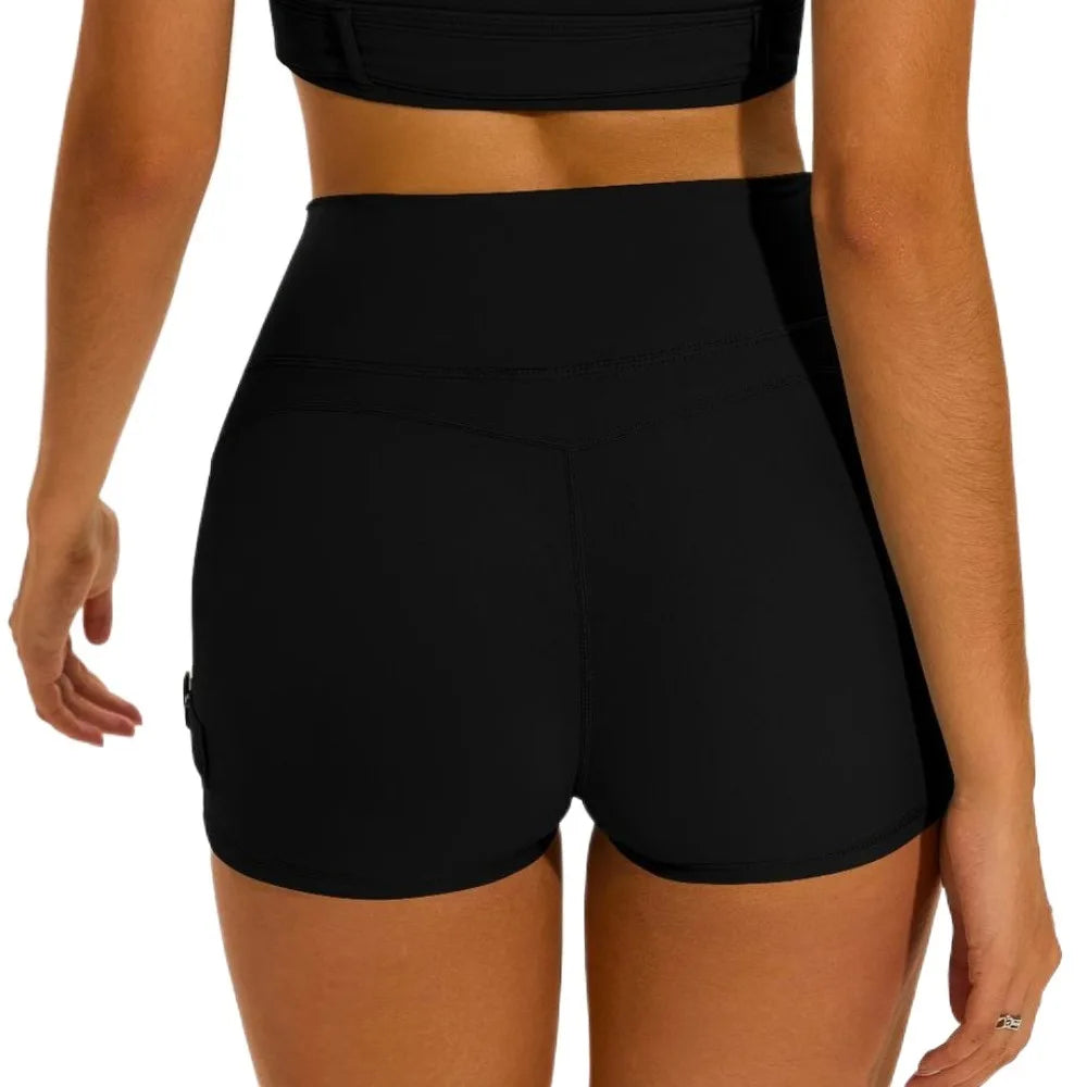 Chic Biker-Inspired Women's Quick-Dry Sports Bra and Leggings Set for Fitness and Running