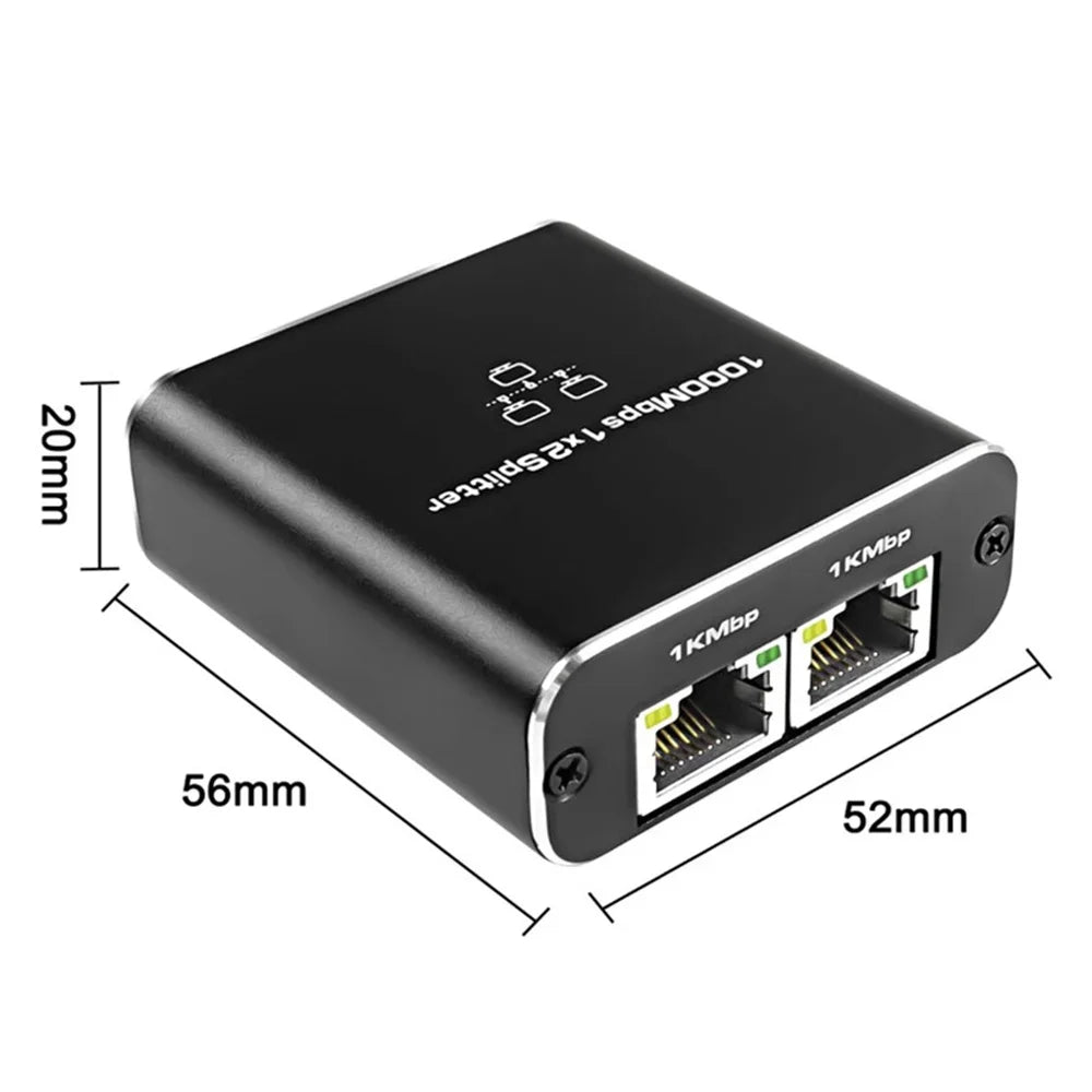 Dual-Port RJ45 Ethernet Splitter – Effortlessly Share Your Network Connection!