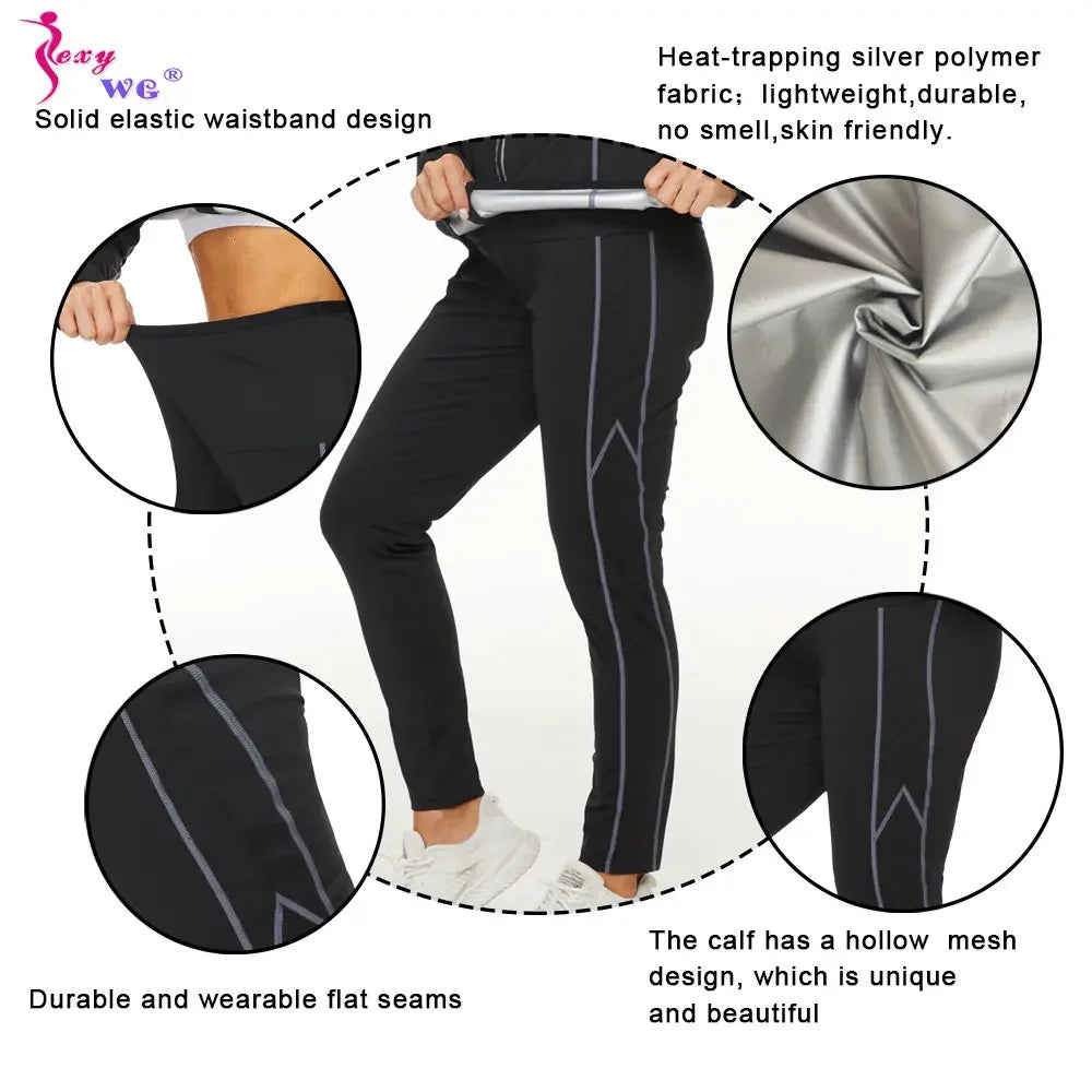 SEXYWG Women's Thermo Fitness Suit - Sweat-Inducing Gym Wear for Weight Loss and Body Shaping