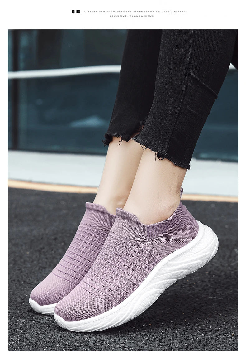 Elegant Women's Lightweight Slip-On Sneakers for Walking and Running