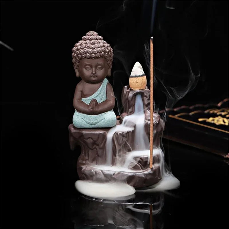 The Little Monk Censer - Creative Home Decor Small Buddha Incense Holder, Backflow Incense Burner for Use in Home and Teahouse