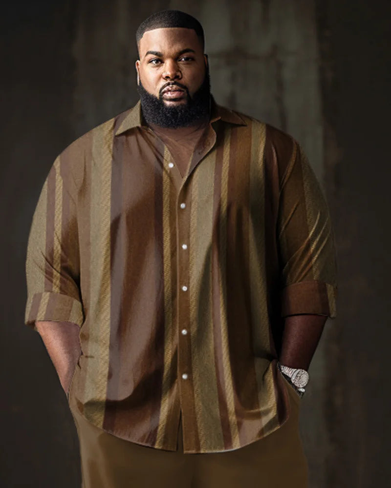 Biggmans Plus Size Long Sleeve Summer Suit Shirt for Big and Tall Men - Casual to Formal Wear