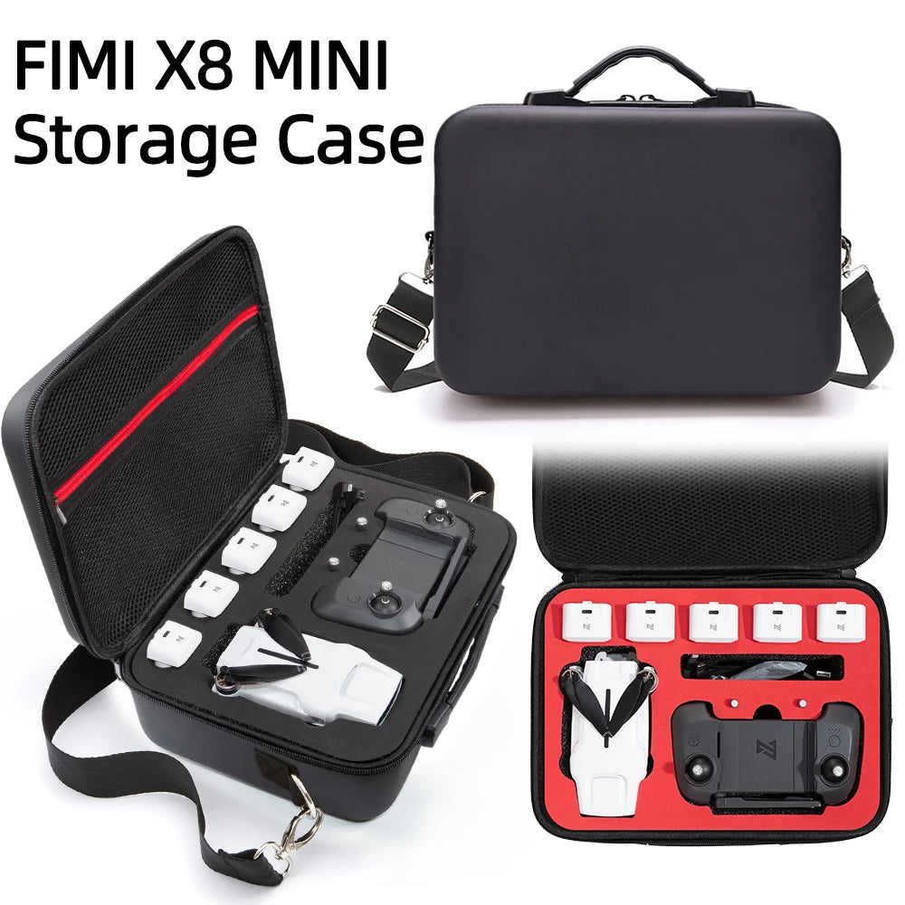 FIMI X8 MINI Drone Carrying Case with Shoulder Strap - Professional Accessories Briefcase for Controller and Batteries