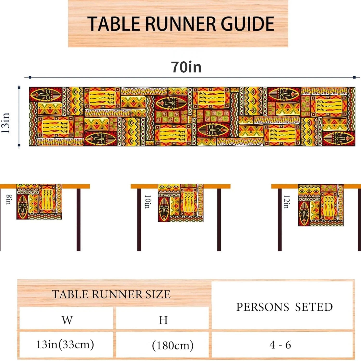 Ethnic Bohemian African Totems Linen Table Runners Dresser Scarves Table Decor Farmhouse Dining Table Runners Party Decorations