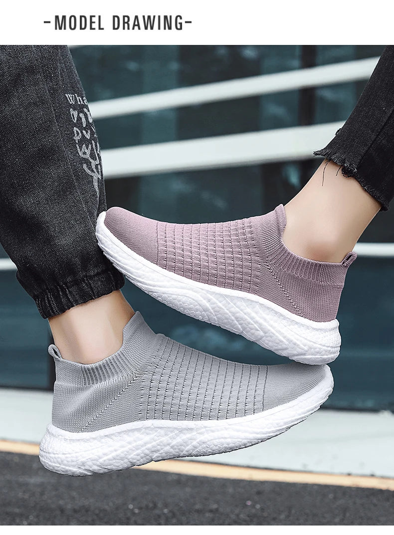 Elegant Women's Lightweight Slip-On Sneakers for Walking and Running