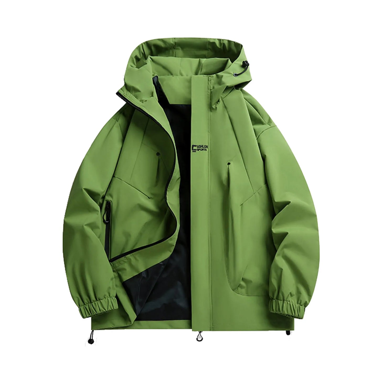 Men's Lightweight Windproof Hooded Jacket - Trendy Casual Outerwear for Big and Tall Sizes