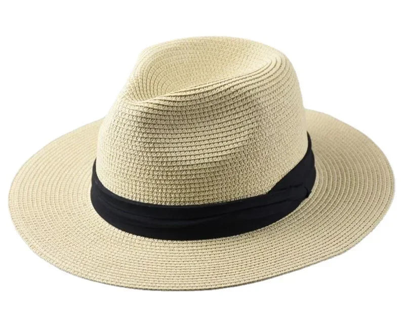 Men's and Women's Plus Size Panama Sun Hats - Wide Brim Straw Hats for Summer Beach Outings