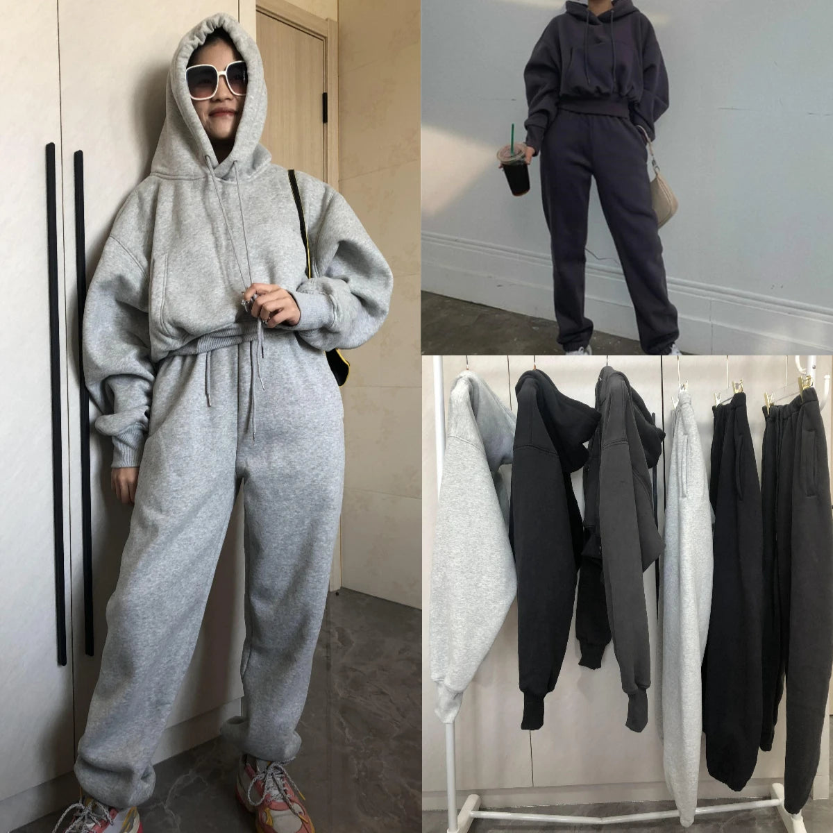 Cozy Fleece Hoodie and Jogger Pant Set for Women - Stylish 2 Piece Tracksuit for Fall & Winter SIZE XXL