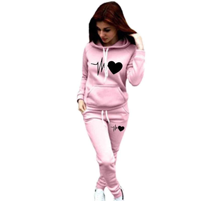 Stylish Women's Tracksuit Set: Pullover Hoodie and Long Pants for Ultimate Comfort