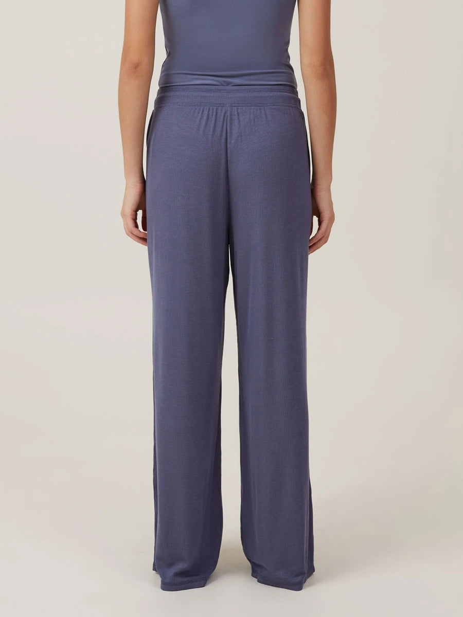 High-Waisted Wide-Leg Women's Lounge Pants - Comfy Casual Pajama Bottoms with Drawstring