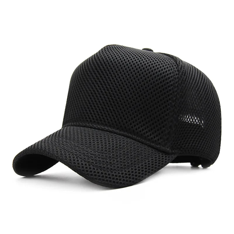 Plus Size Summer Trucker Cap for Men and Women - Breathable Adjustable Mesh Baseball Hat for Outdoor Sports