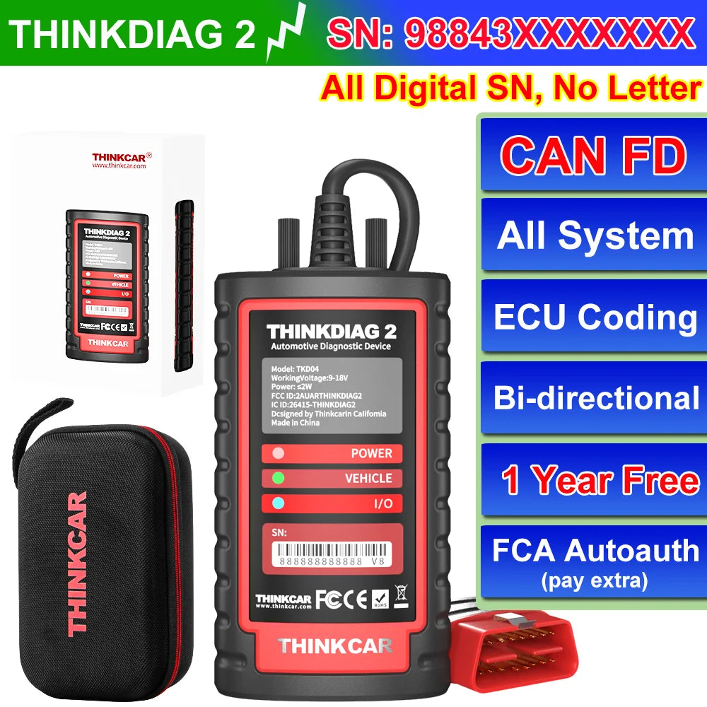 KINGBOLEN Ediag Plus & THINKCAR THINKDIAG 2: Advanced OBD2 Scanner for All System ECU Coding and Diagnostics