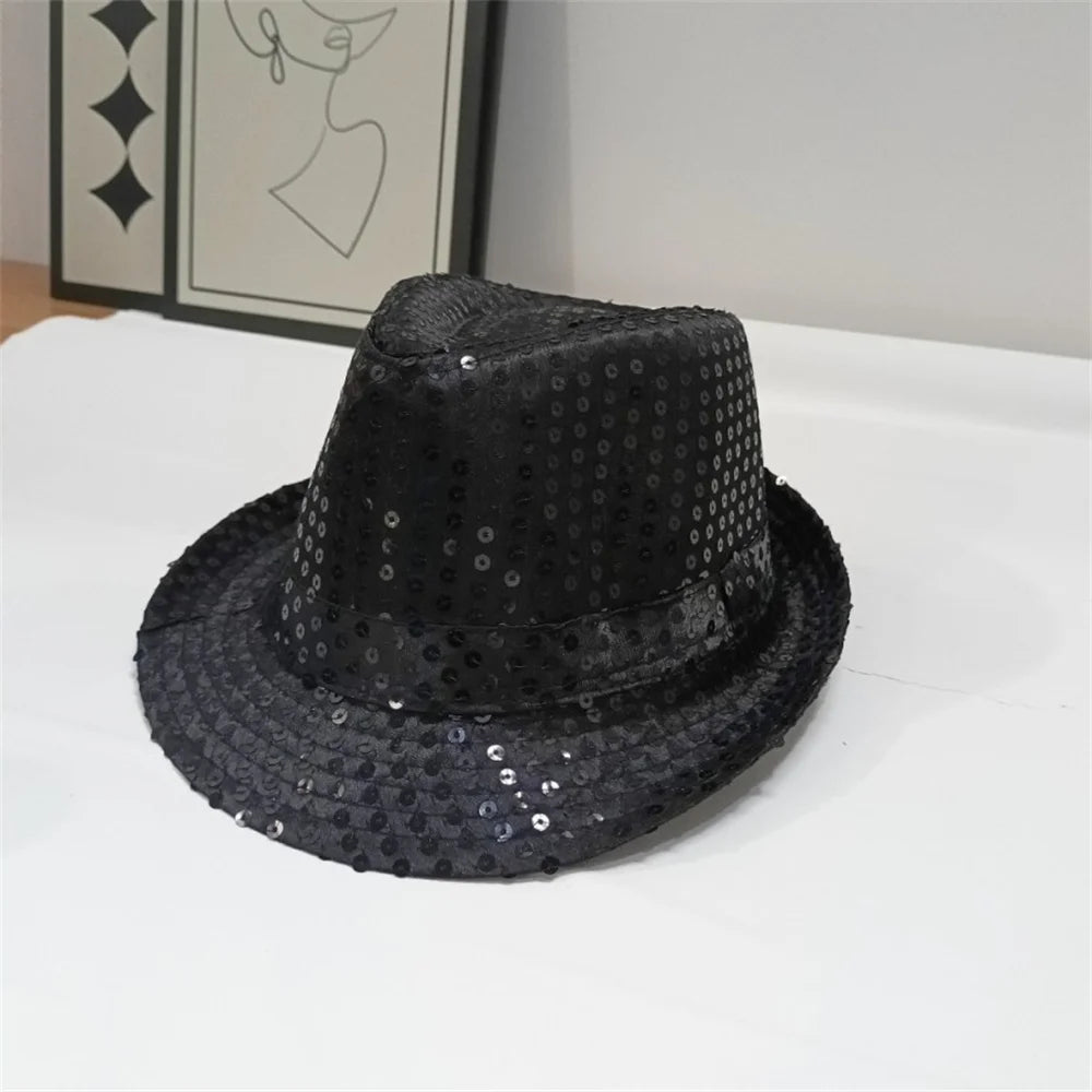 2024 Unisex Sequin Jazz Hat for Parties, Dances, and Celebrations - Dazzling Cowboy Cap with Adjustable Fit